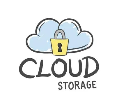 A digital Cloud storage vector Stock Illustration