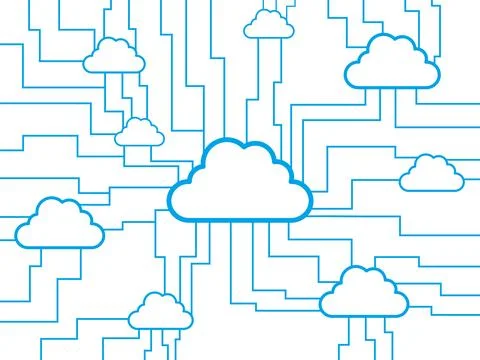 Digital cloud technology background, network connect, storage of your data. V Stock-Illustration