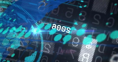 Digital code and data processing animation over abstract technological 스톡 동영상 306274106