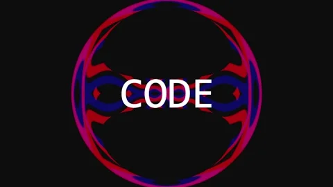 Digital code animation in abstract glowing circles with pulsing energy on d.. Stock Footage 344036999