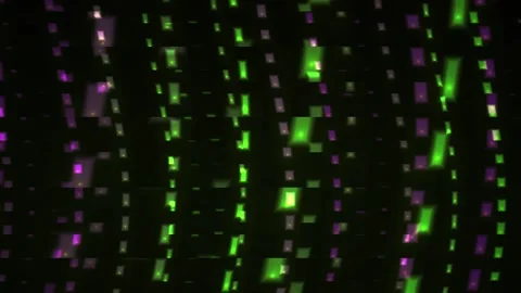 Digital code background with green and purple lights. Stock Footage 335948552