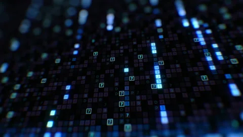 Digital Code Big Data Blue Color with Running Searching Line Seamless. Changing Stock Footage 101544762