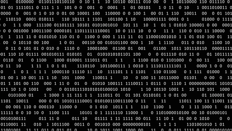 Digital code binary zeroes and ones bits animation Stockbeeldmateriaal 151987989
