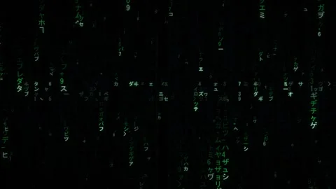 Digital code characters on a dark background in Matrix style. Computer hacking Stock Footage 348142535