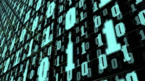 Digital code concept loop animation. Digital transformation. Binary code. 3D ren Stock Footage 140416436