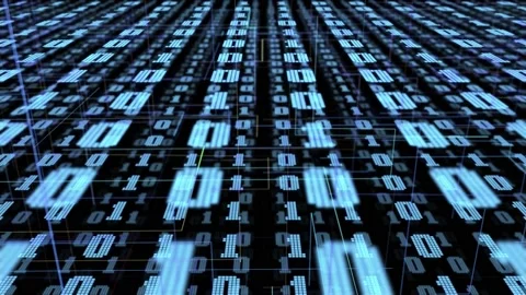 Digital code concept loop animation. Digital transformation. Binary code. 3D ren Stock Footage 140557501
