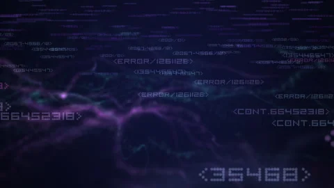 Digital Code Errors Flowing In Neon Matrix Background Stock Footage 320239762