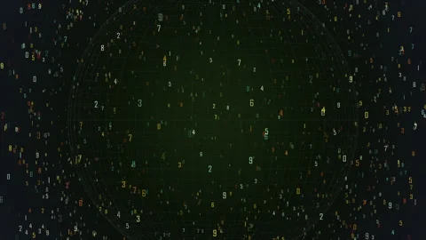 Digital Code Floating Numbers Abstract Technology Matrix Background Stock Footage 334607908