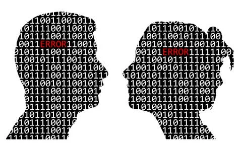 Digital code in the form of the head and word error Stock Illustration