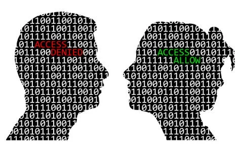 Digital code in the form of the head and access 库存插图