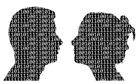 Digital code in the form of the head Stock Illustration