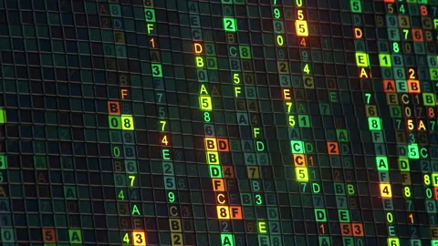 Digital code machine language visualization seamless loop 3D animation Stock Footage 211255210