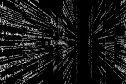 Digital code matrix background. 3D illustration Stock Illustration