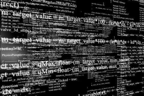 Digital code matrix background. 3D illustration Stock Illustration