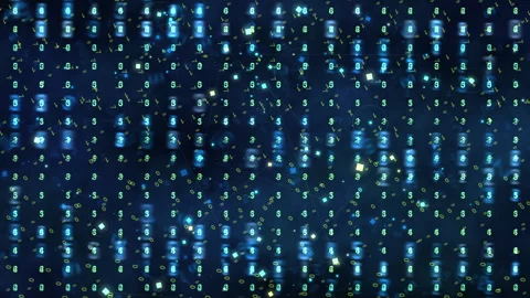 Digital Code Matrix Background With Blue Neon Digits For Tech Data Theme Stock Footage 321010778