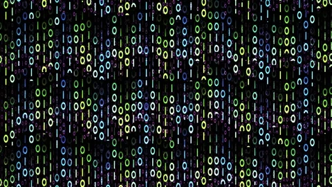 Digital code matrix background with colorful numbers. Stockbeeldmateriaal 335511956