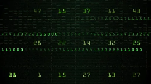 Digital Code Matrix Green Binary Numbers Dark Grid Background Stock Footage 321869587