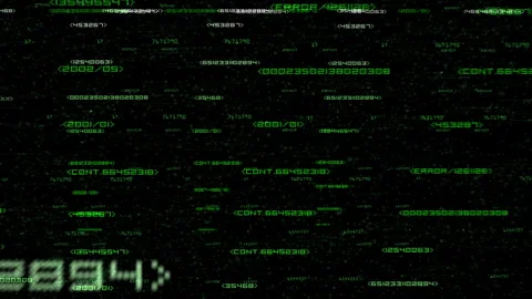Digital Code Matrix With Green Data Text Over Dark Space Background Stock-Footage 322769411