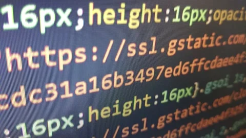 Digital code program background. software code on computer screen. Stock Footage 235670820