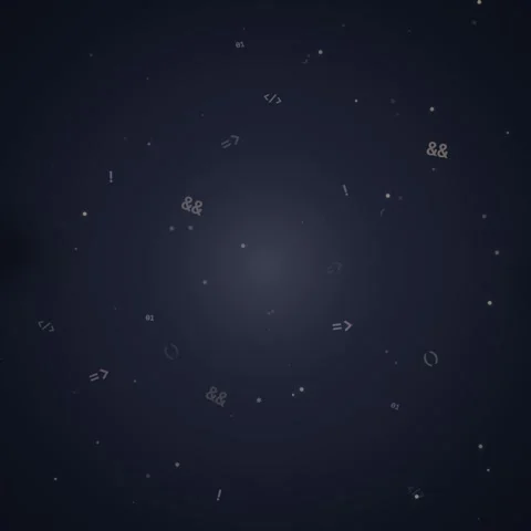 Digital Code Rain: Abstract Programming Symbols Falling on Dark Blue Backgrou Stock Footage 348198638