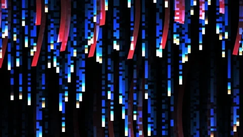 Digital code rain falling in colorful hues. Stock Footage 335512014