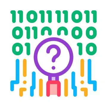 Digital code researcher color icon vector illustration Illustrazione stock