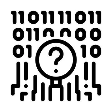 Digital code researcher line icon vector illustration Illustrazione stock