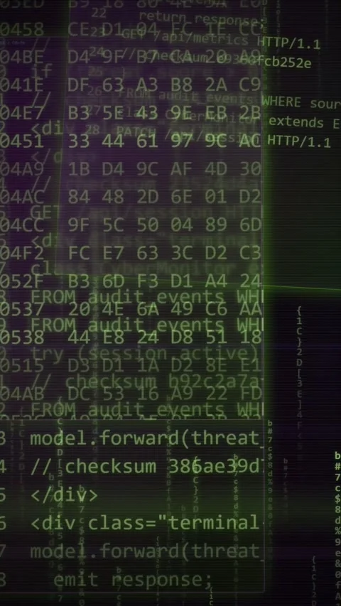 Digital Code Scrolling Background Cybersecurity Data Stream Stock Footage 335345098