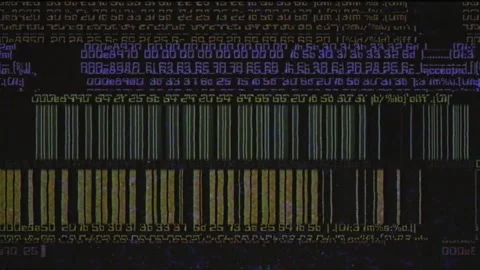 The digital code stream. Errors and failures in the system interface. Stock Footage 313470136