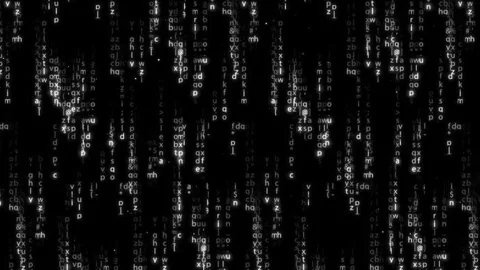 Digital Code Stream: Futuristic Abstract Patterns with Black and White Elemen Stock Footage 341376146