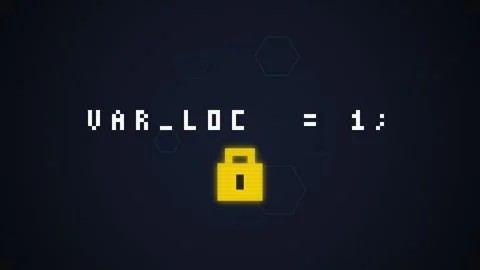 Digital Code Variable Programming Concept, Futuristic Hexagon Background, G.. Stock Footage 348412723