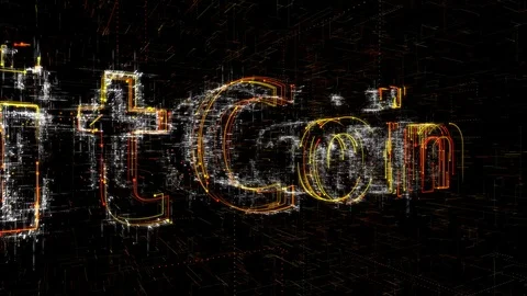 Digital Code8 Bitcoin Gradient 14 Stock Footage 87127503