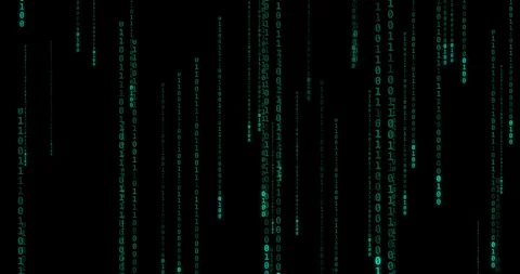 Digital, coding and hologram for data transfer on dark background with binary Stock Footage 284306743
