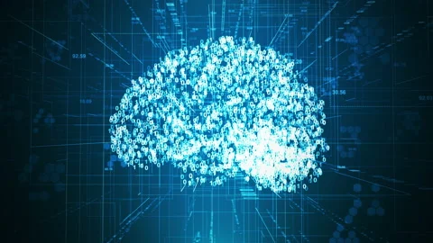 Digital Coding Brain Network Technology Motion Graphic Video stock 150606177