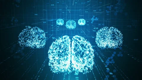 Digital Coding Brain Network Technology Motion Graphic Video stock 150606431