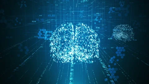 Digital Coding Brain Network Technology Motion Graphic Stock Footage 150606472
