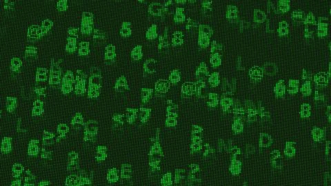 Digital Coding Calculations on a Low Resolution Retro Monochrome VGA Monitor 스톡 일러스트