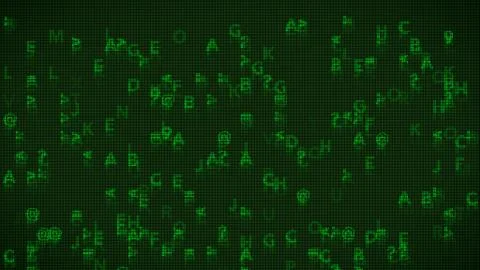 Digital Coding Calculations on a Low Resolution Retro Monochrome VGA Monitor 스톡 일러스트