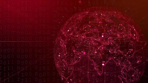 Digital coding plexus network globe Stock Illustration