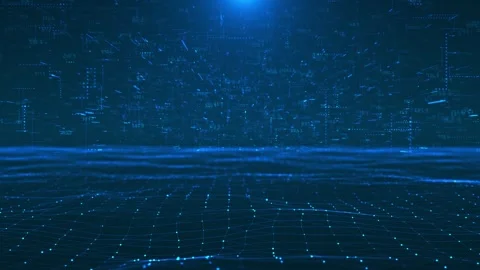 Digital Coding Plexus Wave Flow Animation Stock Footage 314371686