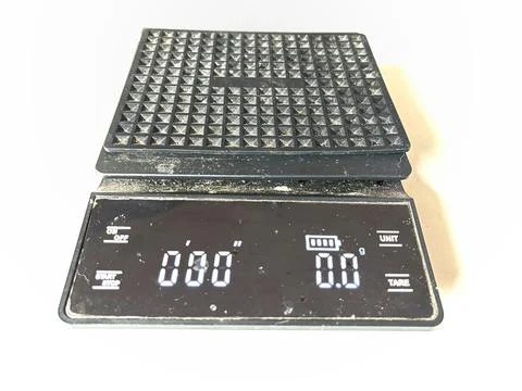 Digital coffee scale with timer and LED display Stock Photos