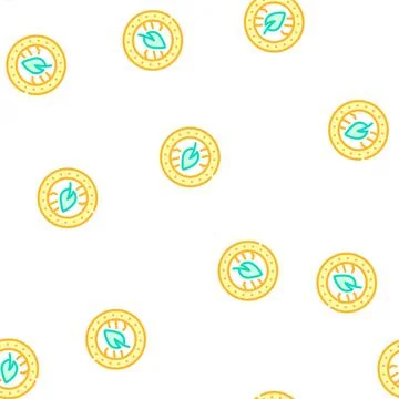 Digital coin chia cryptocurrency vector seamless pattern Illustrazione stock