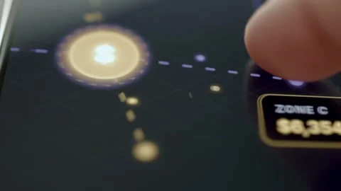Digital Coin Or Energy Token Connected To Technology Network 4K Stock Footage 341857093