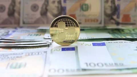 Digital coin ripple close up. Stock Footage 157507067