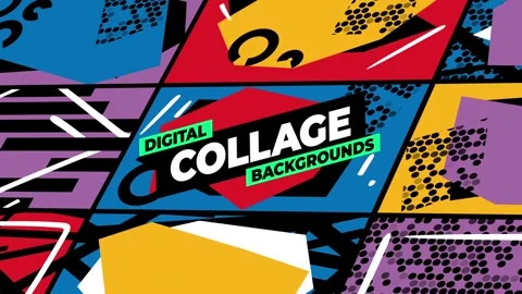 Digital Collage Backgrounds Stock After Effects