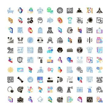 Digital collection of various concept icons Ilustración de archivo
