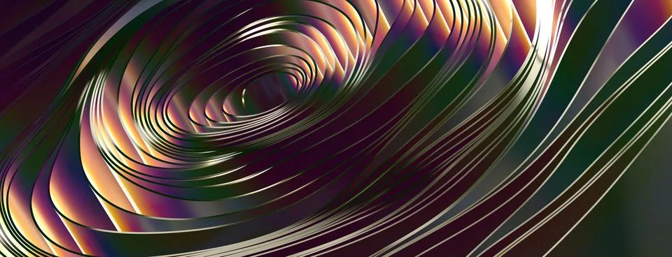 Digital color flow wave thin film 3d Stock Illustration