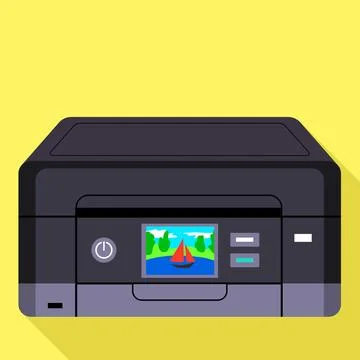 Digital color printer icon, flat style Stock Illustration