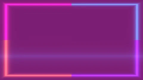 Digital Color Split Transition with Neon Frame Stock Footage 341732364