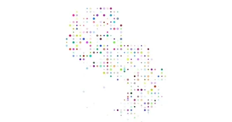 Digital Colored Dots Zooming to Form Paraguay Silhouette Effect Stock Footage 316224605